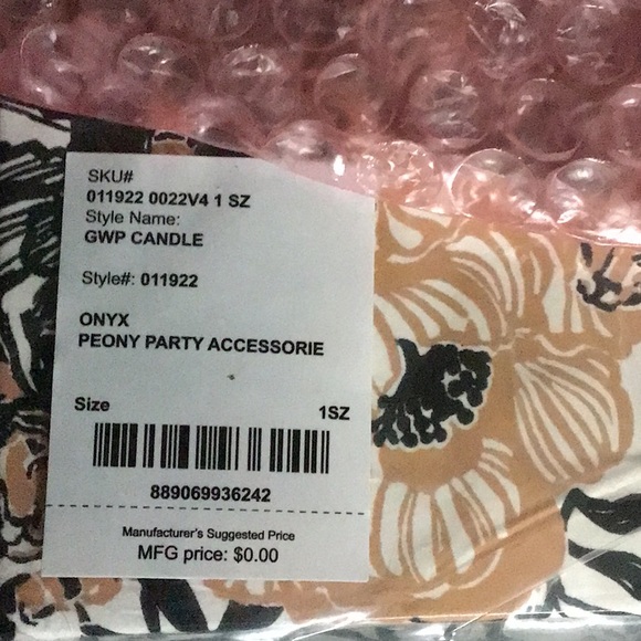 NWT/ NIP Lilly Pulitzer Candle onyx Peony party accessories style 011922 scented - Picture 4 of 9